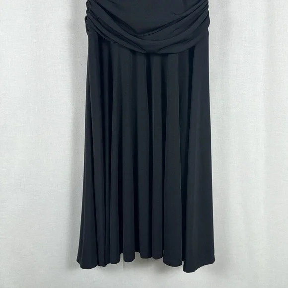 White House Black Market Sequined Halter Cocktail Dress Black Midi Sz 6 NWT - Picture 5 of 14